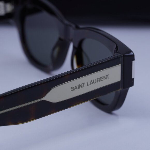 Saint Laurent SL573 002 Square Sunglasses – Dark Havana/Grey - Picture 11 of 11
